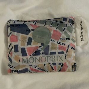 Monoprix Paris Street Map Shopping Bag NWT